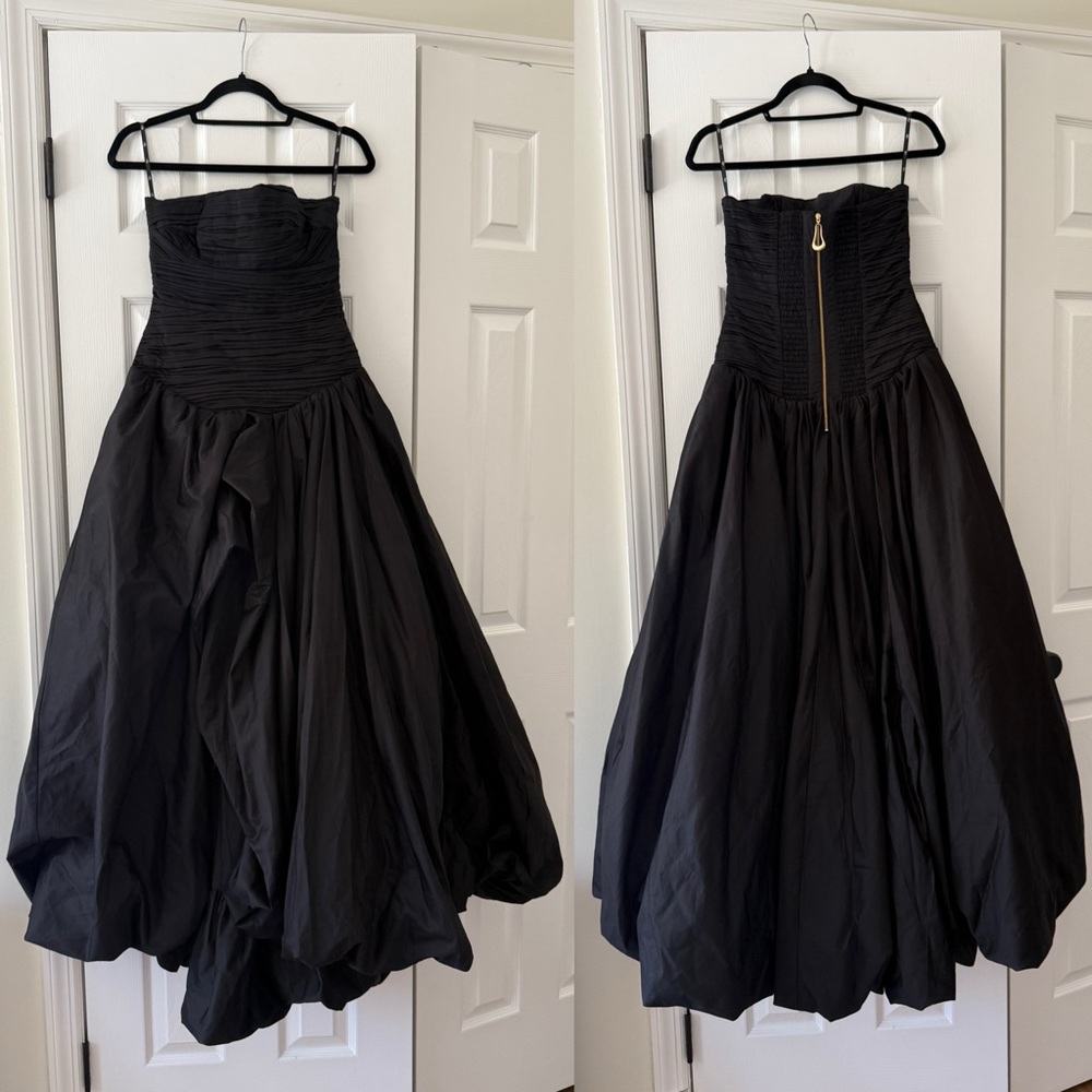 Aje Violette Strapless Bubble Hem Maxi Dress Black NEW with tag - Picture 3 of 12